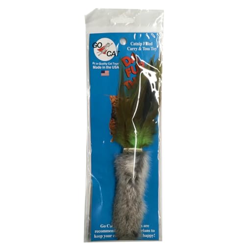 GoCat Da Fur Thing Cat Toy, Rabbit Fur and Feather Toy Stuffed with Catnip