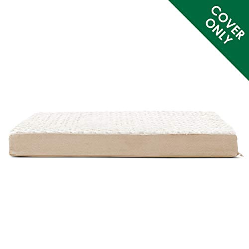 Furhaven Replacement Dog Bed Cover Ultra Plush Faux Fur & Suede Mattress, Machine Washable - Cream, Medium - color: Cream, size: Medium (Pack of 1)