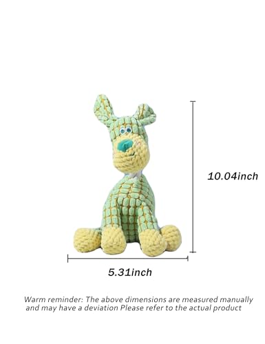 Upgraded Indestructible Dog Plush Toy - Squeaky Chew Pet Supplies for Aggressive Chewers & Teething Green - color: Green, size: Small