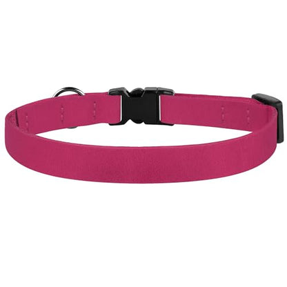 Breakaway Cat Collar Leather with Removable Bell - 13 Colors Available - Soft Adjustable Girl Boy Safety Lightweight Pet Kitten Collars Pink Brown Blue Green Red Orange Black (Pink) - color: Pink