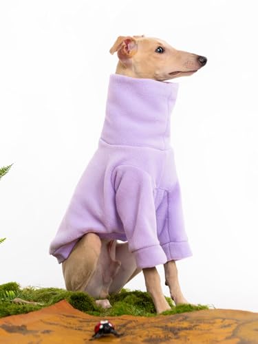 Dog Fleece Sweater Turtleneck Long Sleeve Pullover Sweatshirt Warm Puppy Clothes for Small Medium Dogs - color: Purple, size: X-Large