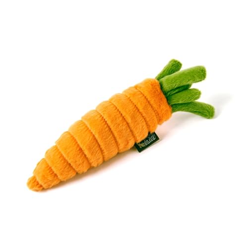 P.L.A.Y. Cute Plush Dog Toys - Fruit & Vegetable Themed Durable Squeaker Chew Toy, Great for Puppies & Small, Medium, Large Dogs - Machine Washable, Recycled Materials (Garden Fresh Carrot, Medium) - color: Carrot, size: Medium