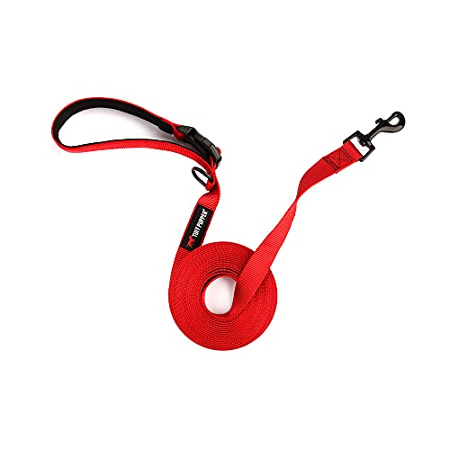 Tuff Pupper Heavy Duty Long Dog Leash | 20 Foot | Buckle Handle | Dog Recall Training Leash | High Visibility Nylon Webbing | Rust Resistant Swivel Clip - size: 20 Foot