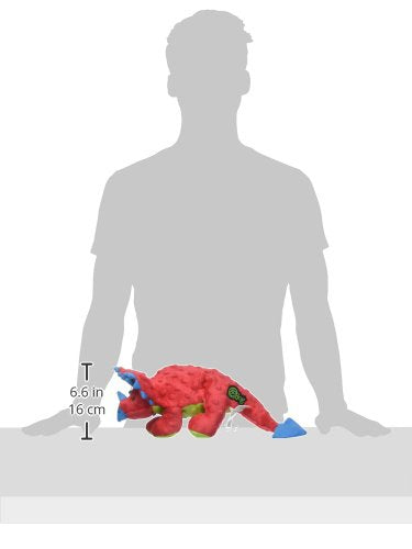 goDog Dinos Frills Squeaky Plush Dog Toy with Chew Guard Technology, Durable Fabric & Squeaker for Active Play, Red, Large - color: Dinos Frills (Red), size: Large