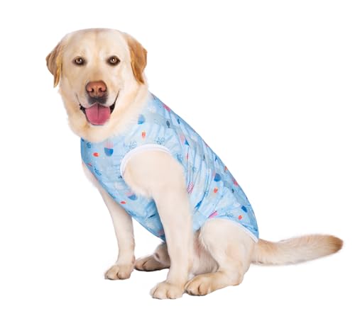HDKUW Pet Clothes,Dog Summer T-Shirt Cool Breathable Sunscreen Dog Vest Clothes Outfit Costume for Medium Large Dogs Blue Jellyfish 4XL - color: Blue Jellyfish, size: 4XL