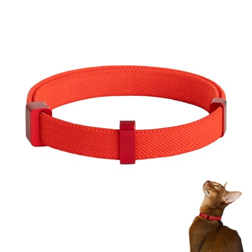 Safety Cat Collar Pro - U.S. IDA Gold Awarding Design, Elastic Quick Release Cat Collar with Buckle Non Breakaway - Lightweight for Kitten All Small Large Cats (Vivid Red, S 5.9-11.8") - color: Vivid Red, size: S 5.9-11.8"