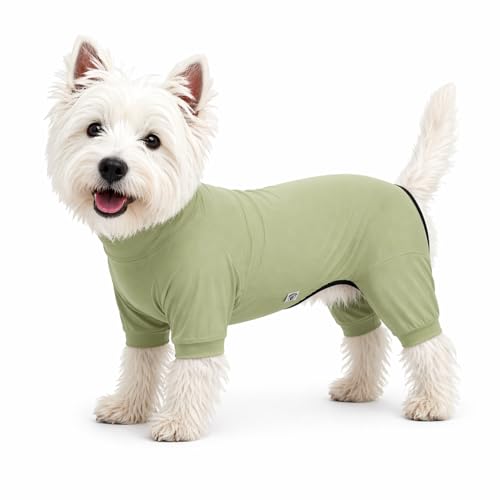 LoveLongLong Dog Jumpsuit with UV Protection and Quick-Dry Fabric for Spring Summer Pet Pajamas Light Green S - color: Light green, size: S (for small dogs)