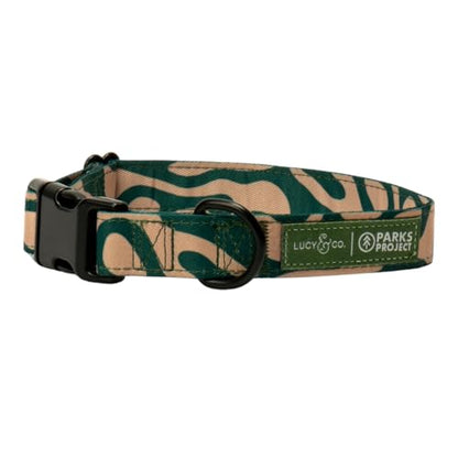 Lucy & Co. x Parks Project Geyser Dog Collar, Adjustable Durable Dog Collar with Cute Print, Small - color: Geyser, size: Small