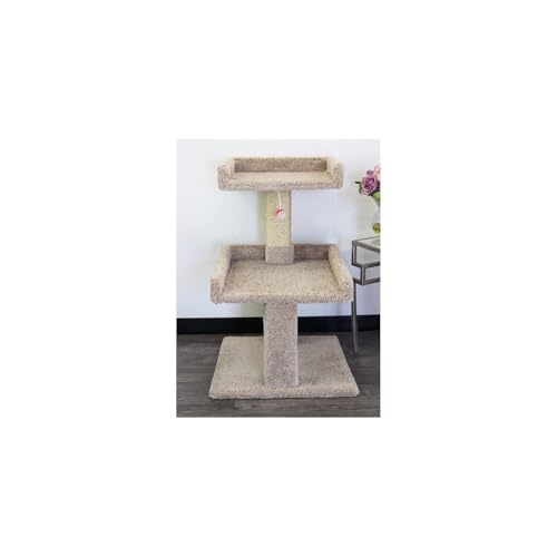 HomeStock Cat Tree Perch for Large Cats - Durable Cat Play Tower Beige - color: Beige