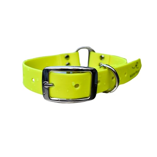 Heavy Duty Waterproof No Smell Dog Collar, Stronger Than Leather, for Active Dogs, Bathing, Dog Parks, Beach, Lake, Trails, Easy on Skin & Fur (Yellow, Large) - color: Yellow, size: Large