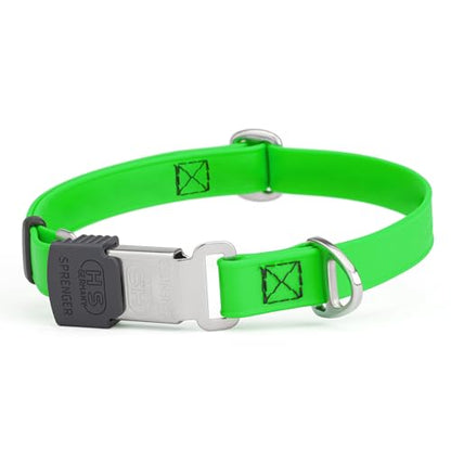 Biothane Waterproof Durable Dog Collar with Herm Sprenger - Quick Release ClicLock Buckle - Fits Medium and Large Dogs - Made in USA (Tropical Green, W 3/4" x L 12"-19") - color: Tropical Green, size: W 3/4" x L 12"-19"