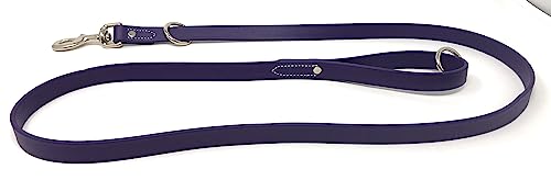 Regal Dog Products Waterproof Leash – 5 ft. Purple Dog Leash with Easy to Use Collar Hook, Lightweight, and Proof Training Pet Lead with Vinyl-Coated Webbing for Small, Medium, Large, or XL Dogs - color: Purple