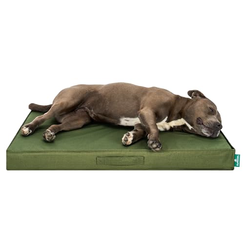 FurHaven Large Orthopedic Dog Bed – Indoor/Outdoor Water-Resistant Mattress Pet Bed, Removable Washable Cover, Olivine - color: Olivine, size: Large