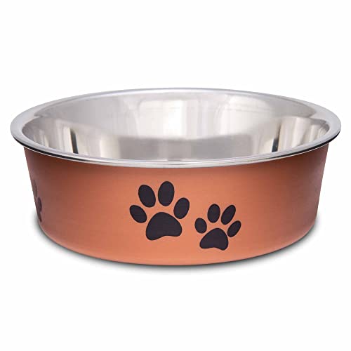 Loving Pets Bella Dog Bowls- Stainless Steel Dog & Cat Bowls - Spill Proof Dog Food Bowl, Cat Bowl, Puppy Essentials & Pet Supplies Great for Home & Travel (Small 10-20 lbs, Copper) - color: Copper, size: Small (10-20lbs)