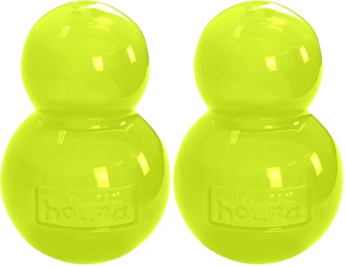 Outward Hound Double-Tuff Stuffable Dog Toy, Large 5-Inch Green - Treat Dispensing Chew Ball for Medium to Large Dogs, Interactive Puzzle for Enrichment & Slow Feeding (Pack of 2) - color: Green, size: Large (Pack of 2)