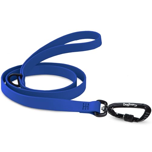 Essential Biothane Dog Leash for Small, Large, Medium Dogs - Waterproof - Dog Training - Locking Carabiner - 1 in x 5 ft Long - Cobalt Blue - color: Cobalt Blue, size: 1 In x 5 Feet