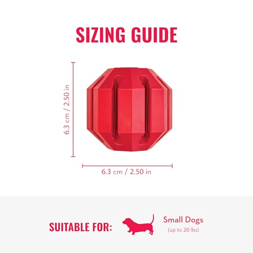 KONG Stuff-A-Ball - Durable Chew Toy for Dogs - Natural Rubber Dog Toy for Dental Health - Pet Toy for Chewing & Teeth Cleaning - Stuffable Toy for Dog Treats & Snacks - for Small Dogs - size: Small