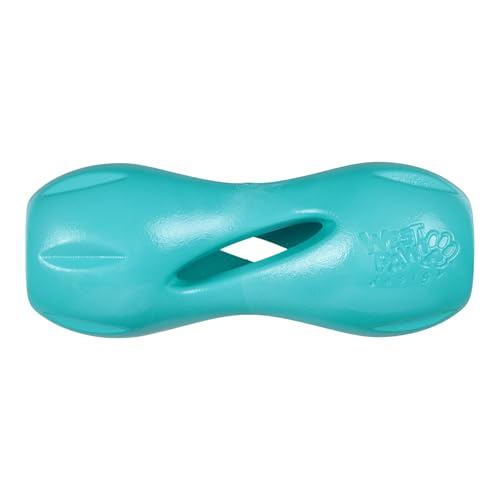 WEST PAW Qwizl Durable Zogoflex Dog Puzzle Toy for Mental Stimulation, and Enrichment - Treat Dispensing for Bully Sticks and Dental Sticks - Dishwasher Safe - Made in USA - Small - Teal - color: Teal, size: Small