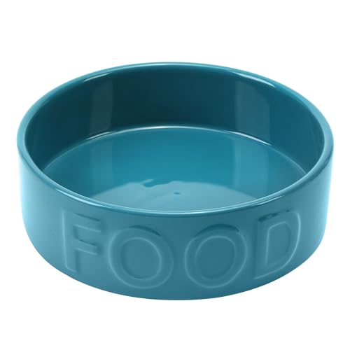 Park Life Designs Pet Bowl - Ceramic Dog and Cat Food Bowl 4 Cups (Azure - Medium) | Heavyweight, Chip-Resistant | Non-Slip Stoneware, Dishwasher & Microwave Safe