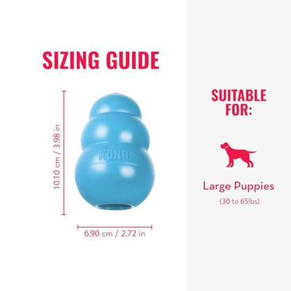KONG - Puppy Toy - Natural Teething Rubber - Fun to Chew, Chase and Fetch ( Colors May Vary) - color: Blue, size: Large (Pack of 1)