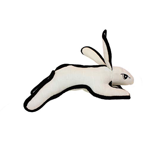 TUFFY World’s Tuffest Soft Dog Toy – Barnyard Series, Rabbit with Squeakers, Large, 2 Pack - color: White Rabbit, size: Large 2 Pack