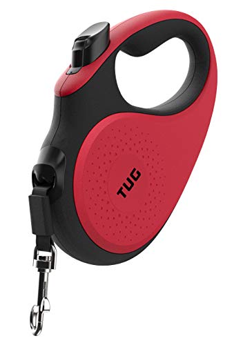 TUG 360° Tangle-Free Retractable Dog Leash with Anti-Slip Handle | 16 ft Strong Nylon Tape | One-Handed Brake, Pause, Lock (Small, Red) - color: Red, size: Small