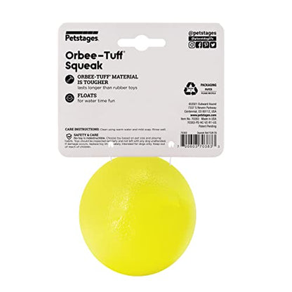 Outward Hound by Planet Dog Squeak Ball Bouncy Fetch Dog Toy, Yellow - color: Yellow Squeak Toy