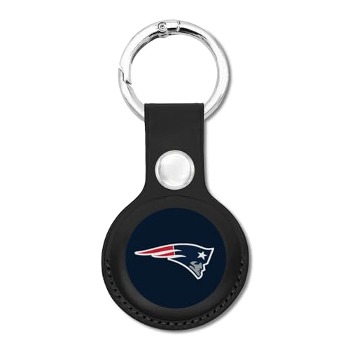 NFL New England Patriots Keychain Apple AIR TAG Holder for Dogs & Cats, Case for Apple Airtag Tracker, GPS Dog Tracking Device Pendant Holder - color: NEW ENGLAND PATRIOTS, size: 1 Pack, style: KeyChain Ring Buckle