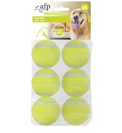 ALL FOR PAWS Dog Tennis Balls for Dogs, Great for Mini Ball Launcher, 6 Pack 2 Inch Tennis Balls - size: 2 Inch