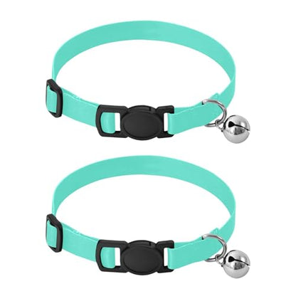 Aqua Blue Pet Collars for Cats, 2 Pack Bell Collar for Small Dogs - color: Aqua Blue