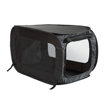 Beatrice Home Fashions Portable, Collapsible, Pop Up Kennel Travel Cat and Dog Crate, 40" L x 27" W x 27" H, Black - color: Black, size: 40.0"L x 27.0"W x 27.0"H