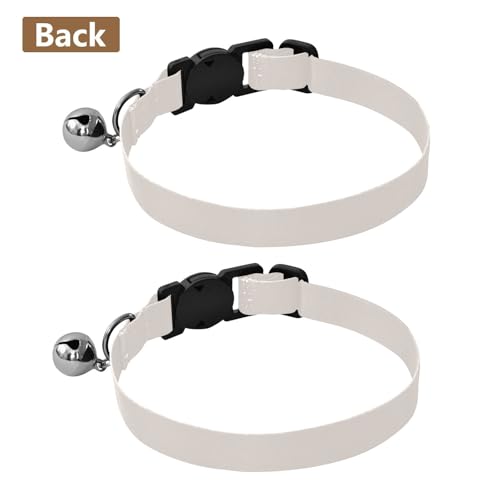 Seashell Easy to Clean Kitten Collar 2 Pack Cat Neck Collar - color: Seashell