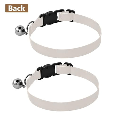 Seashell Easy to Clean Kitten Collar 2 Pack Cat Neck Collar - color: Seashell