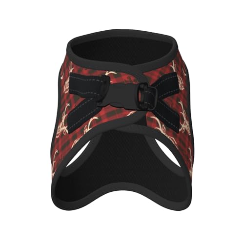 Deer Christmas Pet Harness Escape Proof Dog Harness Adjustable Mesh Padded Reflective Dog Vest Harness and Leash Set Small - color: Style 6, size: Small