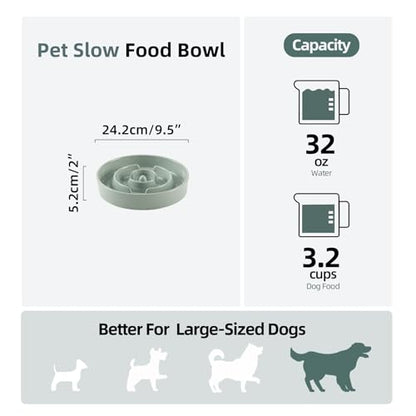 Havniva Ceramic Slow Feeder Dog Bowls, 3.2 Cups Dog Bowl Slow Feeding for Medium and Large Breed, 9.5inch Puzzle Dog Food Bowl Slow Feeder Non-Slip Anti-Gulping and Anti-Choking Reduces Bloating - color: 1 x Light Green-A, size: 9.5inch