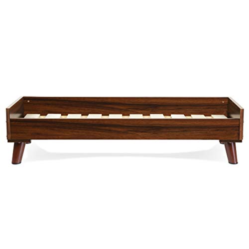 Furhaven Elevated Dog Bed Frame for 40" x 32" XL Dog Beds, Easy Assembly - Mid-Century Modern Bed Frame - Walnut, Jumbo/XL - color: Veneer Walnut, size: 40" x 32"