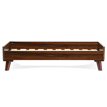 Furhaven Elevated Dog Bed Frame for 40" x 32" XL Dog Beds, Easy Assembly - Mid-Century Modern Bed Frame - Walnut, Jumbo/XL - color: Veneer Walnut, size: 40" x 32"