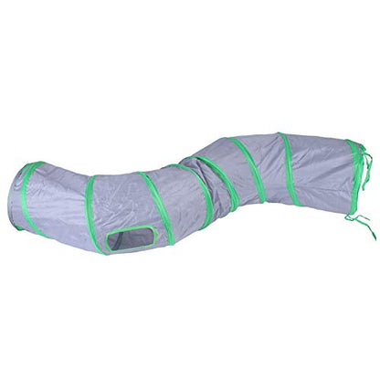 iCAGY Cat Tunnel for Indoor Cats Interactive, Rabbit Tunnel Toys, Pet Toys Play Tunnels for Cats Kittens Rabbits Puppies Crinkle Pop Up Gray 47" Shape S - color: Grey