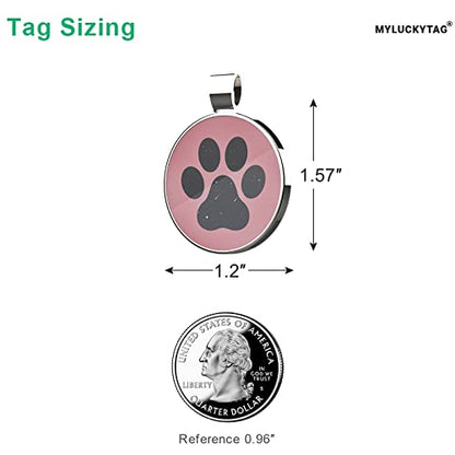 QR Code Pet ID | Personalized Dog & Cat Collar Tag | Online Profile with Instant Scanned Location Alert Email - style: Sky Paw