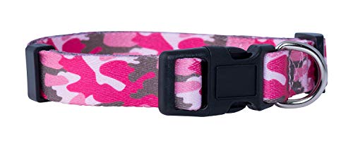 Native Pup Pink Camo Dog Collar - Tactical Military Camouflage for Girl Dogs for Female Puppy- Durable Nylon- Unique Girly Urban Design- Adjustable to Fit Small Large Breed (Medium, Pink) - color: Pink, size: Medium (Pack of 1)