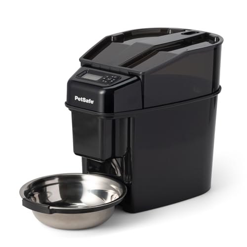 PetSafe Automatic Cat Feeder - Healthy Pet Simply Feed - Automatic Pet Feeder for Cats & Dogs - Timed Pet Feeder with Programmable Portion Control - Holds 24 Cups of Dry or Semi-Moist Dog or Cat Food