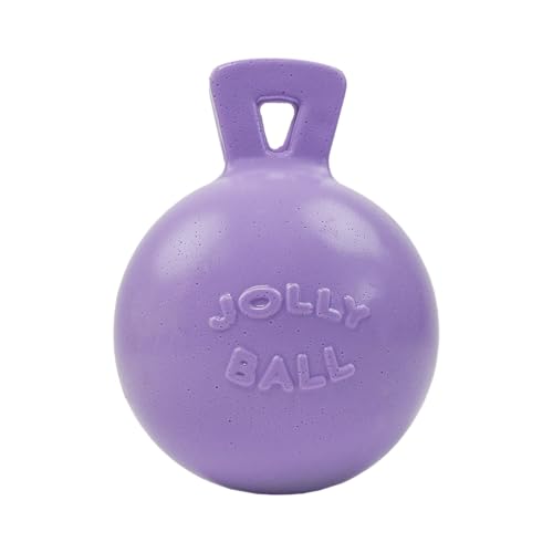 Jolly Pets Tug-n-Toss Heavy Duty Dog Toy Ball with Handle, 6 Inches/Medium, Light Purple - color: Light Purple, size: Medium (6 in)