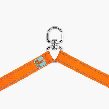Dog Friendly Co. Leash Splitter | Walk Two Dogs | Complete Control - 360° Swivel, Tangle Free, Adjustable Length, Reflective Webbing, Heavy Duty Clips (Hi-Vis Orange) - color: Hi-Vis Orange