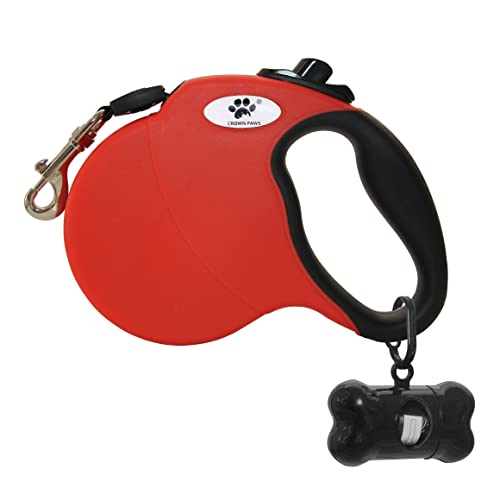 13 ft Retractable Dog Leash for Large Dogs up to 26 lbs,Tangle-Free Nylon Tape,Red S - color: red, size: Small