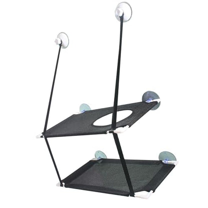 FILFEEL Cat Hammock Double Layer Hanging Installation with Strong Suction Cup Soft Window Perch for Cats (Black 2 Layer) - color: Black 2 Layer