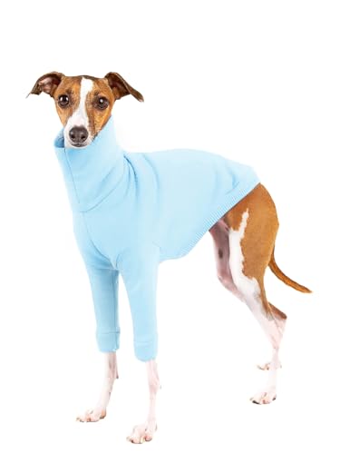 Dog Fleece Sweater Turtleneck Long Sleeve Pullover Sweatshirt Warm Puppy Clothes for Small Medium Dogs - color: Blue, size: X-Small