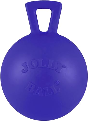 Jolly Pets Tug-n-Toss Heavy Duty Dog Toy Ball with Handle, 3 Inches/Mini, Blue, Model:403 BL - color: Blue, size: 3 in/Mini