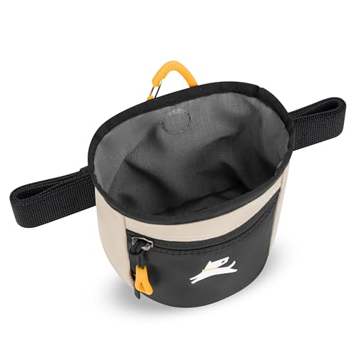OllyDog Goodie Treat Bag, Dog Treat Pouch, Waist Belt Clip for Hands-Free Training, Magnetic Closure, Dog Training and Behavior Aids, Three Ways to Wear (Con Leche) - color: Con Leche