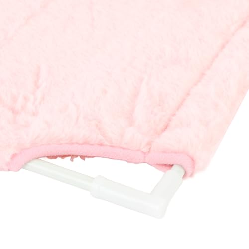 Cat Window Bed with Suction Cup, 33 Lbs Load Capacity, 19.2x12 Inches, Warm Plush, Single Layer, Sturdy Mesh and Fiberglass Rods, for Indoor Cats (Pink) - color: Pink