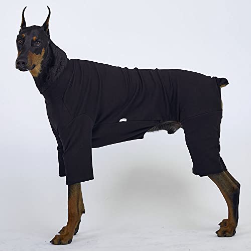 Basic Dog Pajamas Pastel Durable and Elastic Dog Onesie Apparel Outfits Doggie Jammies (3X-Large, Black) - color: Black, size: 3X-Large